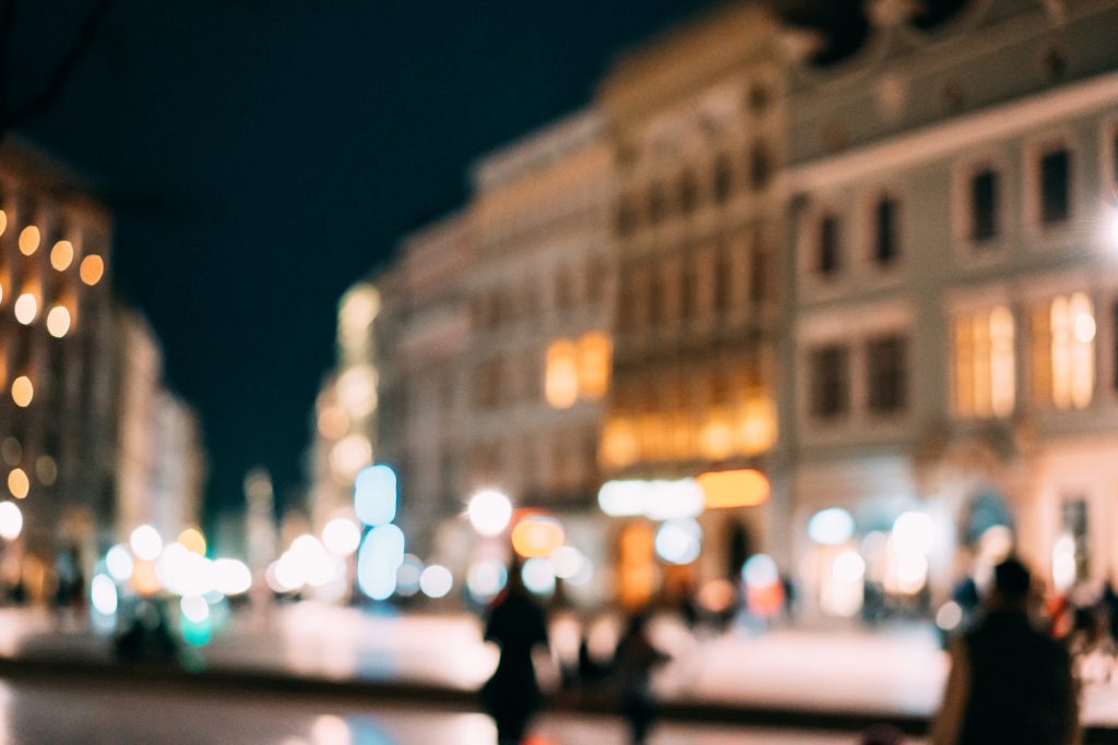 abstract blurred background of night cityscape